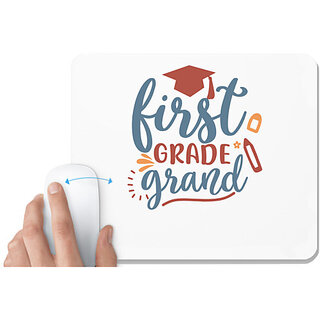                       UDNAG White Mousepad 'School | first grade grand' for Computer / PC / Laptop [230 x 200 x 5mm]                                              