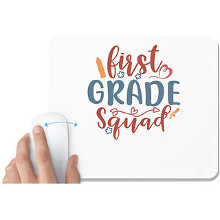                       UDNAG White Mousepad 'School | first grade squad' for Computer / PC / Laptop [230 x 200 x 5mm]                                              
