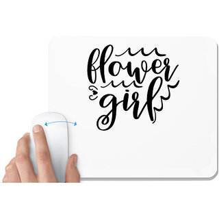                      UDNAG White Mousepad 'Girl | Flower' for Computer / PC / Laptop [230 x 200 x 5mm]                                              