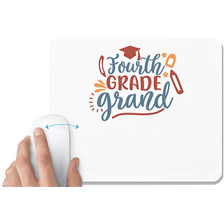                       UDNAG White Mousepad 'School | fourth grade grand' for Computer / PC / Laptop [230 x 200 x 5mm]                                              