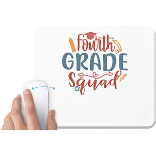                       UDNAG White Mousepad 'School | fourth grade squad' for Computer / PC / Laptop [230 x 200 x 5mm]                                              