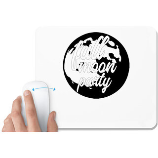                       UDNAG White Mousepad 'party | full moon party' for Computer / PC / Laptop [230 x 200 x 5mm]                                              
