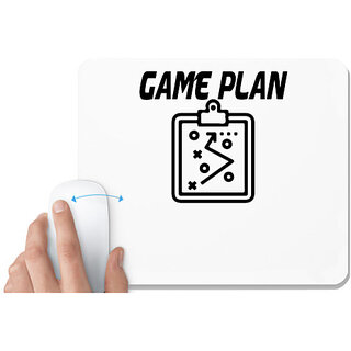                       UDNAG White Mousepad 'Game | game plan' for Computer / PC / Laptop [230 x 200 x 5mm]                                              