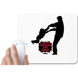                       UDNAG White Mousepad 'Father Day | Happy father day' for Computer / PC / Laptop [230 x 200 x 5mm]                                              