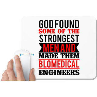                       UDNAG White Mousepad 'engineer | FOUND some of the' for Computer / PC / Laptop [230 x 200 x 5mm]                                              