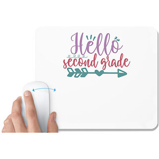                       UDNAG White Mousepad 'School | hello second grade 2' for Computer / PC / Laptop [230 x 200 x 5mm]                                              