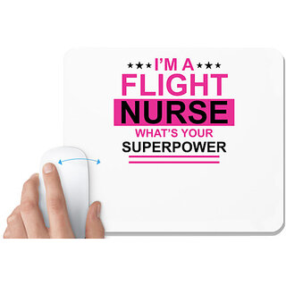                       UDNAG White Mousepad 'Nurse | I am Flight Nurse What's' for Computer / PC / Laptop [230 x 200 x 5mm]                                              