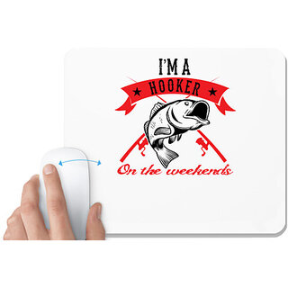                       UDNAG White Mousepad 'Hooker | I'M A hooker' for Computer / PC / Laptop [230 x 200 x 5mm]                                              