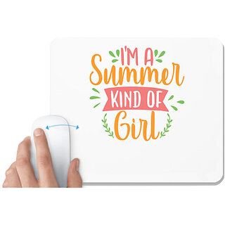                       UDNAG White Mousepad 'Summer | i'm a summer kind of girl' for Computer / PC / Laptop [230 x 200 x 5mm]                                              