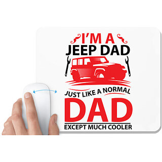                       UDNAG White Mousepad 'Father | I'M AJEEP DAD' for Computer / PC / Laptop [230 x 200 x 5mm]                                              