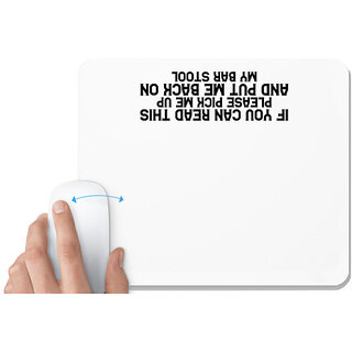                       UDNAG White Mousepad '| IF YOU CAN READ THIS PLEASE PICK ME UP' for Computer / PC / Laptop [230 x 200 x 5mm]                                              