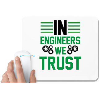                       UDNAG White Mousepad 'Engineer | In Engineers we Trust Design' for Computer / PC / Laptop [230 x 200 x 5mm]                                              