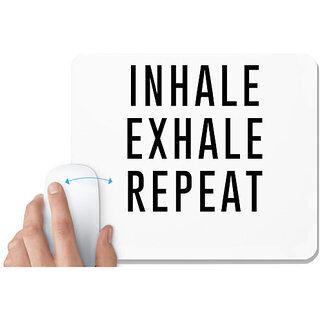                       UDNAG White Mousepad '| Inhale' for Computer / PC / Laptop [230 x 200 x 5mm]                                              