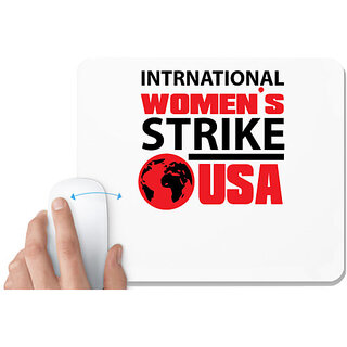                       UDNAG White Mousepad 'Strikes | International Womens Strike' for Computer / PC / Laptop [230 x 200 x 5mm]                                              