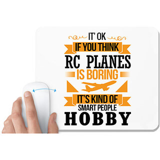                       UDNAG White Mousepad 'Hobby | IT'OK IF YOU THINK' for Computer / PC / Laptop [230 x 200 x 5mm]                                              