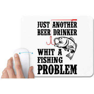                       UDNAG White Mousepad 'Beer | JUST ANOTHER BEER DRINKER' for Computer / PC / Laptop [230 x 200 x 5mm]                                              