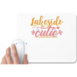                       UDNAG White Mousepad 'Cutie | lakeside cutie' for Computer / PC / Laptop [230 x 200 x 5mm]                                              