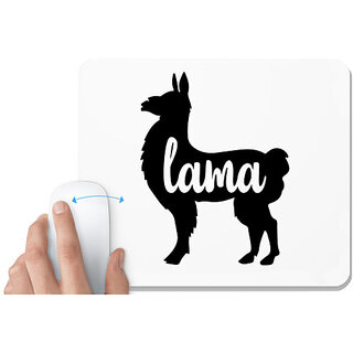                       UDNAG White Mousepad 'lama | lama' for Computer / PC / Laptop [230 x 200 x 5mm]                                              