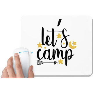                      UDNAG White Mousepad 'Camp | Let's camp' for Computer / PC / Laptop [230 x 200 x 5mm]                                              