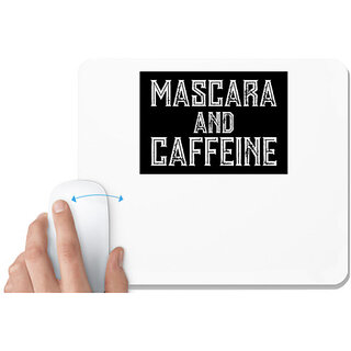                       UDNAG White Mousepad 'Makeup | MASCARA AND CAFFEINE 2' for Computer / PC / Laptop [230 x 200 x 5mm]                                              