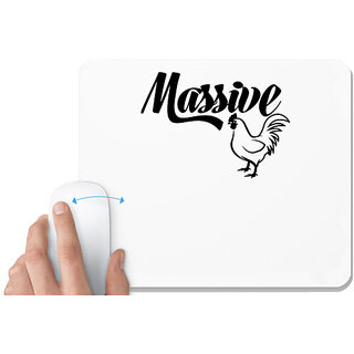                       UDNAG White Mousepad 'Massive | massive' for Computer / PC / Laptop [230 x 200 x 5mm]                                              