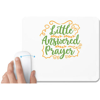                       UDNAG White Mousepad 'Prayer | little answered prayer' for Computer / PC / Laptop [230 x 200 x 5mm]                                              