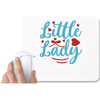                       UDNAG White Mousepad 'Lady | LITTLE LADY' for Computer / PC / Laptop [230 x 200 x 5mm]                                              
