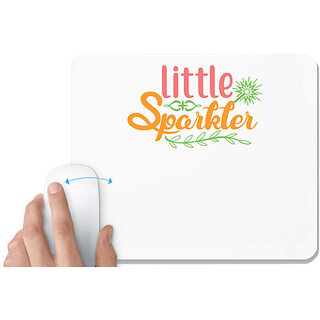                       UDNAG White Mousepad 'Sparkler | little sparkler' for Computer / PC / Laptop [230 x 200 x 5mm]                                              