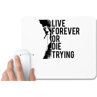                       UDNAG White Mousepad 'Adventure | Live forever' for Computer / PC / Laptop [230 x 200 x 5mm]                                              