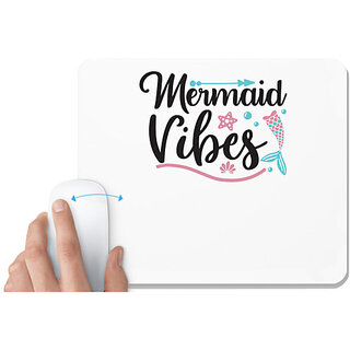                       UDNAG White Mousepad 'Mermaid | Mermaid Vibes' for Computer / PC / Laptop [230 x 200 x 5mm]                                              