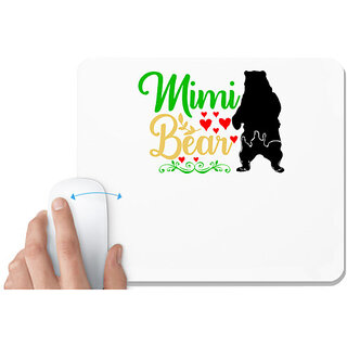                       UDNAG White Mousepad 'Bear Love | Mimi bear' for Computer / PC / Laptop [230 x 200 x 5mm]                                              
