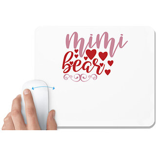                       UDNAG White Mousepad 'Bear | mimi bear' for Computer / PC / Laptop [230 x 200 x 5mm]                                              