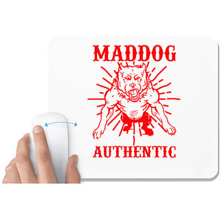                       UDNAG White Mousepad 'Dog | MAD DOG STREETURBAN' for Computer / PC / Laptop [230 x 200 x 5mm]                                              