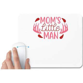                       UDNAG White Mousepad 'Mother | MOMS LITTLE MAN' for Computer / PC / Laptop [230 x 200 x 5mm]                                              