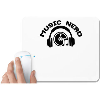                       UDNAG White Mousepad 'Music | music nerd' for Computer / PC / Laptop [230 x 200 x 5mm]                                              