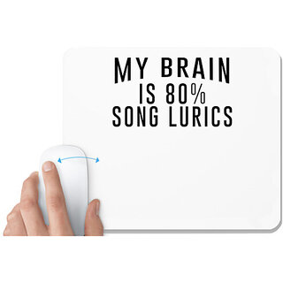                       UDNAG White Mousepad 'Music | MY BARAIN IS' for Computer / PC / Laptop [230 x 200 x 5mm]                                              