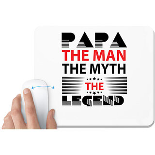                       UDNAG White Mousepad 'Father | PAPA THE MAN' for Computer / PC / Laptop [230 x 200 x 5mm]                                              