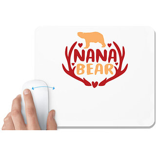                       UDNAG White Mousepad 'Bear | Nana bear' for Computer / PC / Laptop [230 x 200 x 5mm]                                              