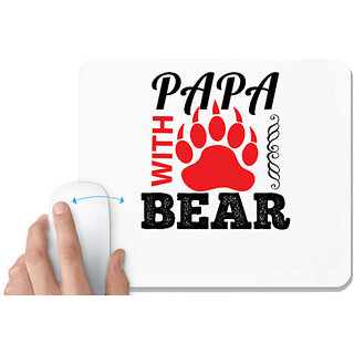                       UDNAG White Mousepad 'Father | PAPA WITH' for Computer / PC / Laptop [230 x 200 x 5mm]                                              