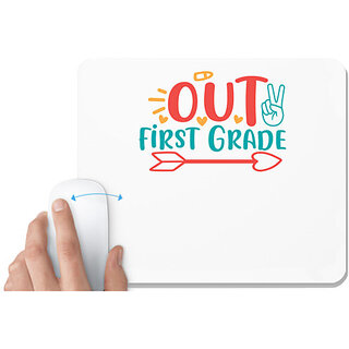                       UDNAG White Mousepad 'School | peace out first grade' for Computer / PC / Laptop [230 x 200 x 5mm]                                              