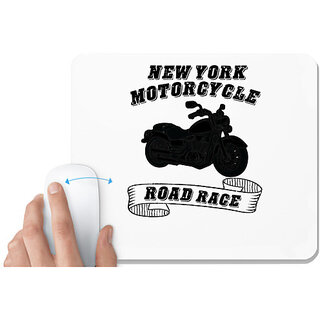                       UDNAG White Mousepad 'Rider | New york' for Computer / PC / Laptop [230 x 200 x 5mm]                                              