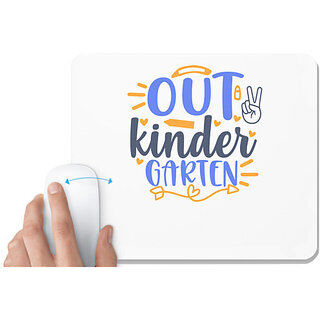                       UDNAG White Mousepad 'School | peace out kindergarten' for Computer / PC / Laptop [230 x 200 x 5mm]                                              