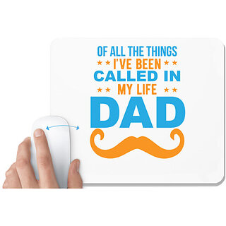                       UDNAG White Mousepad 'Father | OF ALL THE THINGS' for Computer / PC / Laptop [230 x 200 x 5mm]                                              