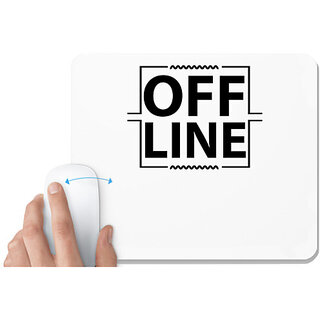                       UDNAG White Mousepad '| Off Line' for Computer / PC / Laptop [230 x 200 x 5mm]                                              
