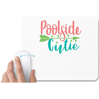                       UDNAG White Mousepad 'Cutie | Poolside Cutie' for Computer / PC / Laptop [230 x 200 x 5mm]                                              