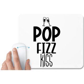                       UDNAG White Mousepad 'Wine | Pop fizz kiss' for Computer / PC / Laptop [230 x 200 x 5mm]                                              