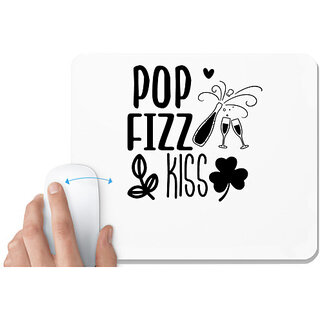                       UDNAG White Mousepad 'Wine | Pop fizz' for Computer / PC / Laptop [230 x 200 x 5mm]                                              