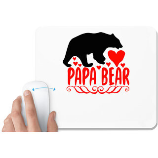                       UDNAG White Mousepad 'Father | Papa bear' for Computer / PC / Laptop [230 x 200 x 5mm]                                              