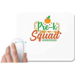                       UDNAG White Mousepad 'Squad | Pre-k squad' for Computer / PC / Laptop [230 x 200 x 5mm]                                              