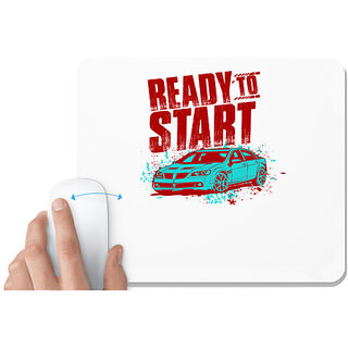                       UDNAG White Mousepad 'Drive | Ready to' for Computer / PC / Laptop [230 x 200 x 5mm]                                              